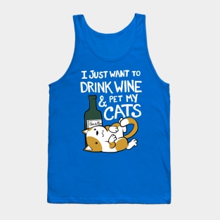 Drink Wine and Pet Cats Tank Top